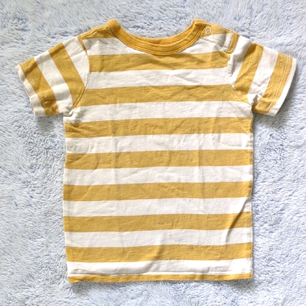 24M/2T Little Co Lauren Conrad Yellow White Striped Tee T-shirt Organic Cotton